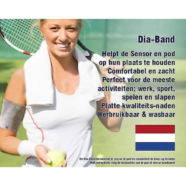 Bekväm och återanvändbar diabetespannband för Freestyle Libre, Medtronic, Dexcom eller Omnipod blodsockermätare - Ultra tunn manschett
