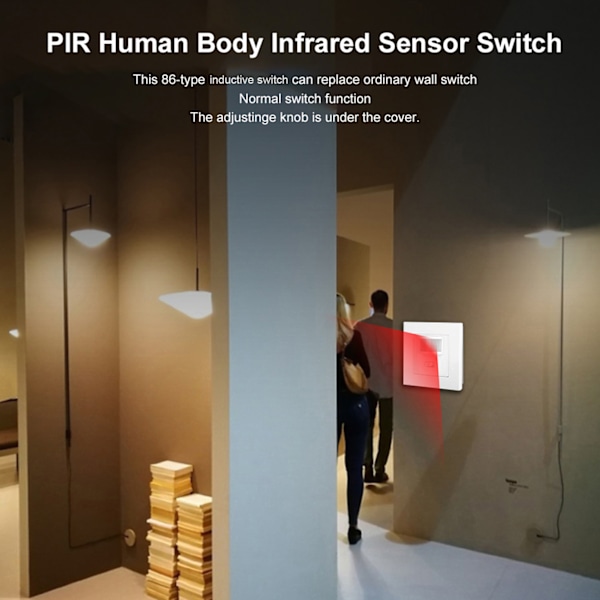 110‑240V 86‑type højeffekt infrarød PIR Motion Induktiv væg-smart switch
