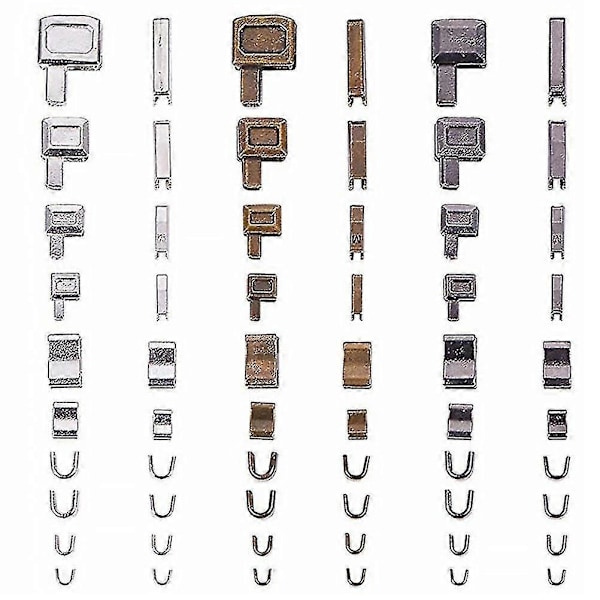 24 Set Dragkedjehuvud Sliders Fästhållare Insättningsstift Dragkedjestopp Tillbehör