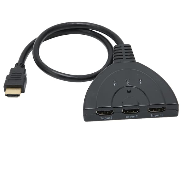 3-ports High-Definition Multimedia Interface Switch 3 ind 1 ud 1080P Hub Switcher Plug and Play Splitter Adapterkabel