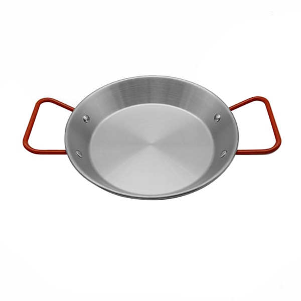 Skaldjursgryta i rostfritt stål med dubbla handtag för friterad kyckling, snacks, röd handtag, 24 cm/9,4 tum