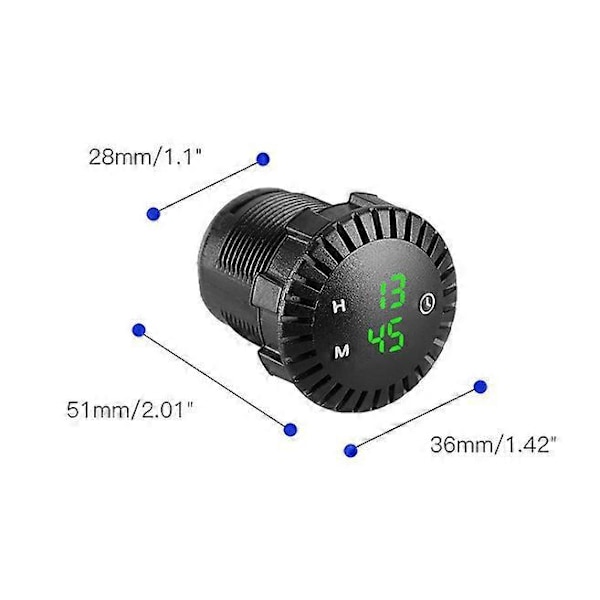 Auton LED-kello Kosketusnäytöllinen kello Vedenpitävä Auton Digitaalinen Kello 12V/24V Mini LED Digitaalinen Kello Mini Moottoripyörän Kello 2.01 Tuuman Halkaisija Autoihin, Laivoihin