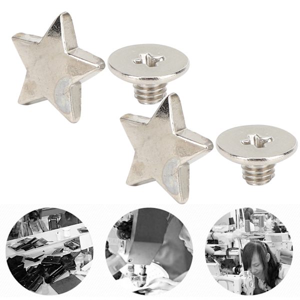 Silver Star Rivet Studs - 20st DIY-kläder och skodekorationstillbehör