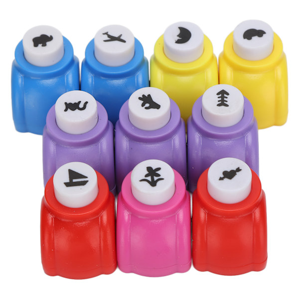10st Hålslag Mini Multiple Mönster DIY Puncher Set för Scrapbooking Nail Art