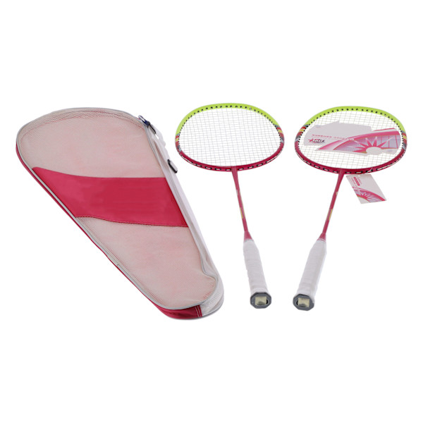 2 Badmintonracketar för spelare, lätta racketar i kolfiber för vuxna med bärväska
