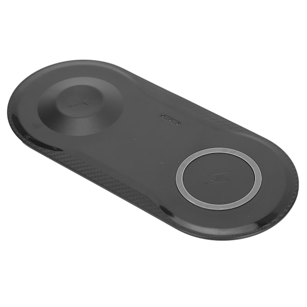 2-in-1 langaton laturi matkapuhelin kello työpöydän latausalusta pohjalevy USB-kaapelilla musta