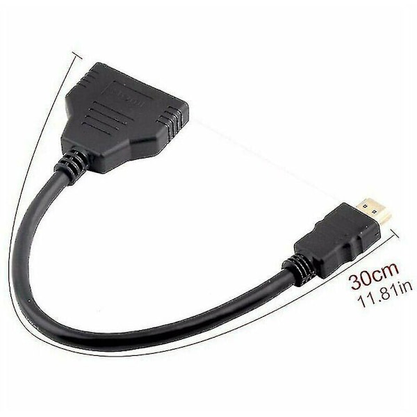 Kompatibel Hdmi 2 Dobbel Port Y Splitter 1080p Hdmi-kompatibel V1.4 Hann til Dobbel Hunn Adapterkabel 1 Inn 2 Ut