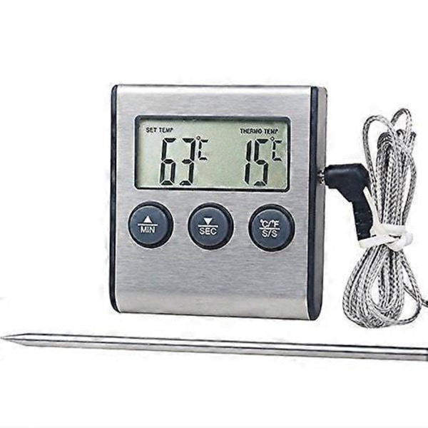 0250C Matlagningstermometer med Alarm Timer - Temperaturmätare för Kök BBQ