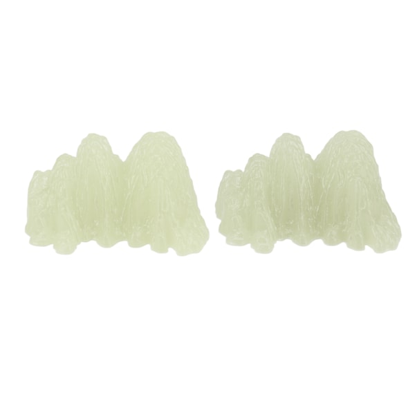 2 stk. Grønn fluoritt mineral krystallprøve skrivebordssimulering superlysende dekorativ steinhage fiskebolle landskapsornament 02 stil