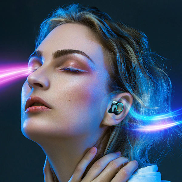 Trådlösa hörlurar Binaural In Ear Low Latency ABS Bluetooth 5.0 Version Headset för underhållning Telefonsamtal Svart