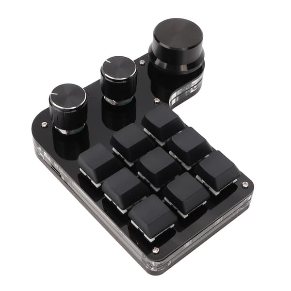 Mini Keypad 9 Taster 3 Knapper RGB Baggrundsbelyst Blå Kontakt Plug and Play Programmerbart Keypad til Gaming Kontor Medier