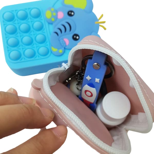 Push Bubble Toy Axelväskor Silikon Stressavlastande Sensorisk Leksak Förvaringsväska Mode Axelväska för Present Barn