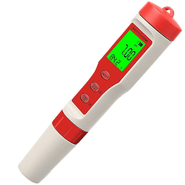 Digitaalinen PH-mittari, 0,01 resoluutio 0-14pH 4 in 1 TDS EC lämpötilamittari, vedenlaadun testaaja taustavalaistulla LCD-näytöllä, automaattinen kalibrointi, testi Dri:lle