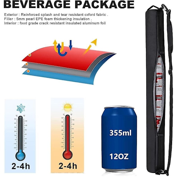 Isolerad Ölkylarsleeve för Golf, Stranddagar, Picknick och Resor - 2-pack