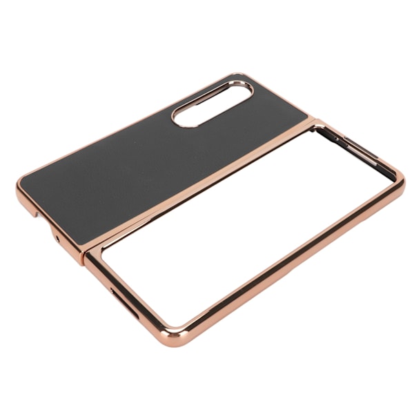 Telefonetui Beskyttelsescover til Samsung Galaxy Z Fold 4 Nano Plating Ægte læder Ridsesikker Sort