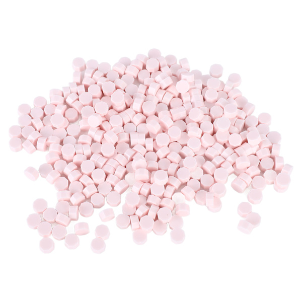 250g åttkantigt tätningsvax Lätt att smälta Snabbtorkande hantverksvaxpärlor för bröllopsinbjudningar Gratulationskort Bokstäver Rosa