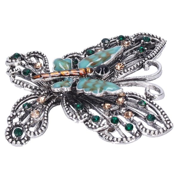 Brosch Pin Diamante ihålig fjärilsmönster Slipstift Kavajnålar Fest Corsage TillbehörGrön