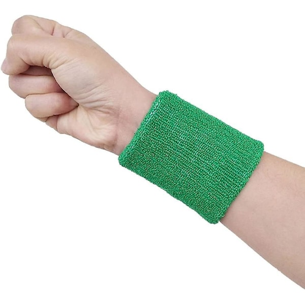 Sports Mjuka Bomullspolstrade handledsskydd - Gröna (2-pack, 4 tum)