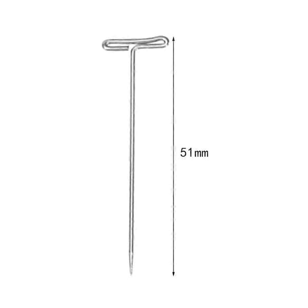 Versatile Wig Making Needles, Combining T-Pins and Curved Tools for Craft Use Silver
