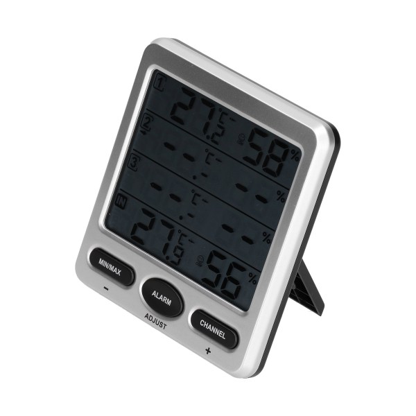 Fugtighed Temperatur Måler LCD Digital Termometer Hygrometer med 3 Fjernfølere TSWS10