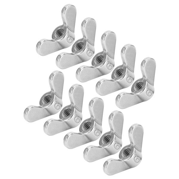 10 stk vingemuttere 304 rustfritt stål M6 sommerfuglfestedeler Assorterte sett for maskiner