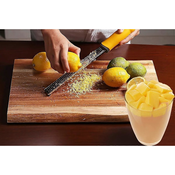 Citrus Citron Zestjärn & Ostrivare - Parmesanost, Citron, Ingefära, Vitlök, Muskotnöt, Choklad, Grönsaker, Frukter - Rakbladsvasst Rostfritt Stål Blad