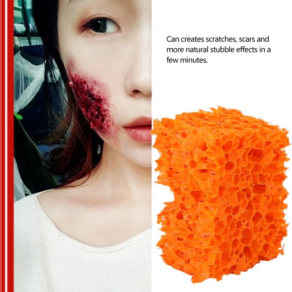FX Blod Ar Stubbe Effekt Sår Makeup Stipple Svamp til Halloween Jul (Stort Hul)