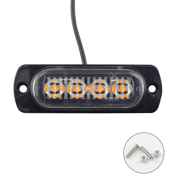 Auton LED-hätävilkut - 4 osan sarja älykkäällä sirulla ja 4 LED-korostushelmellä (keltainen)