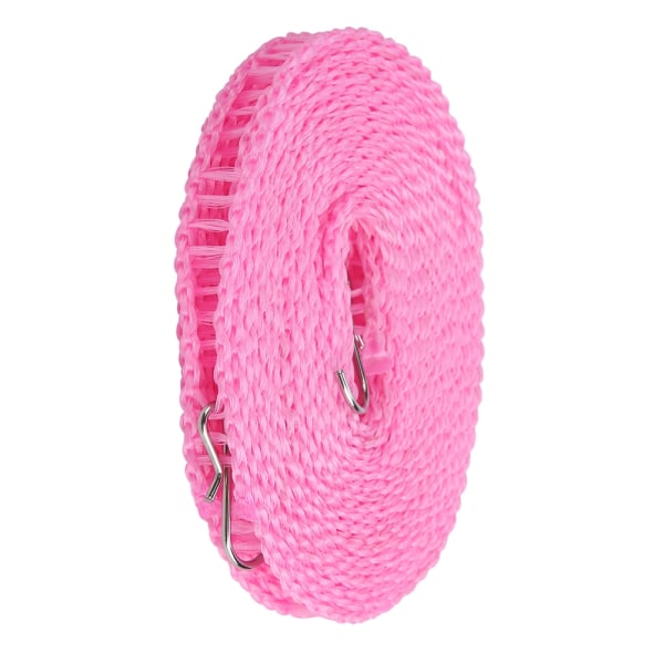 Bærbar sklisikring for utendørs klesnor - fortykket 5 m tørketau for tøy (rosa)