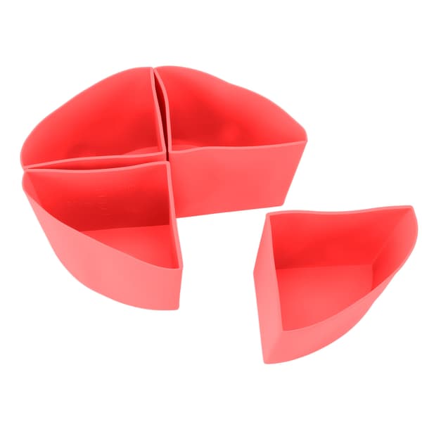 Slow Cooker Divider Liner 4 i 1 Silikon Återanvändbar Läckagesäker Matlagningsfoder för 6 Quart Gryta Röd