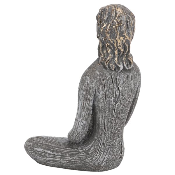 Yoga Pose Statue Syntetisk Harpiks Enkelt Rustikk Meditasjonsfigur for Hjemmedekorasjon Ornament Yoga Studios GaveGrå