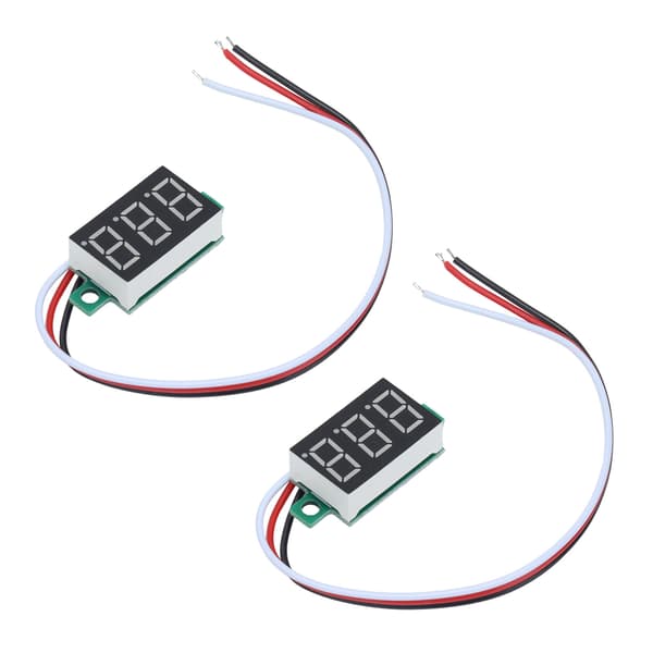 2 stk. Mini Digital Voltmeter 3-leder DC Spændingstester 0,36in LED 0,00V‑30,0V Beskyttelse mod omvendt polaritet