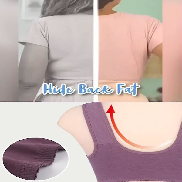 Komfort Plus Size Gul Trådløs Frontlukking BH for Kvinner