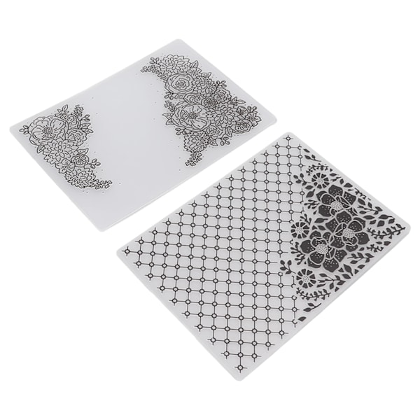 2 st plastpräglingsmapp Clear Concave Convex Texture DIY Craft Mallar för inbjudningar Kuvert Kort