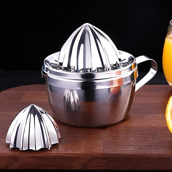 Manual Citrus Juicer - Anti-slip Hand Squeezer with Rotation Reamer - Transparent Black