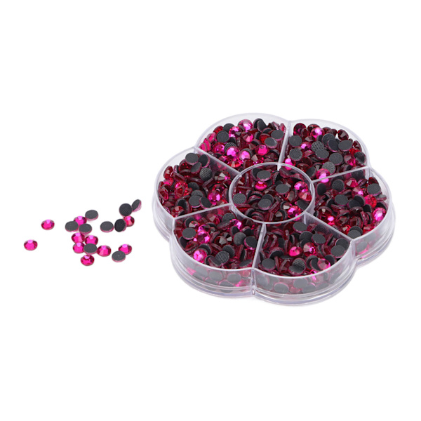1000 stk. Rhinestones Glas DIY Dekorative Neglekunst Tilbehør til Tøj SkoJM201 Pink