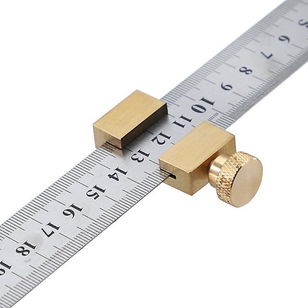 Messing Positioneringsblok, Lineal Stop Hegn, T-Slot Design, Messing Ridsestål Lineal Positionerings Stop Blok Vinkel Linje Ridser Lokalisator til Ingeniør Cra