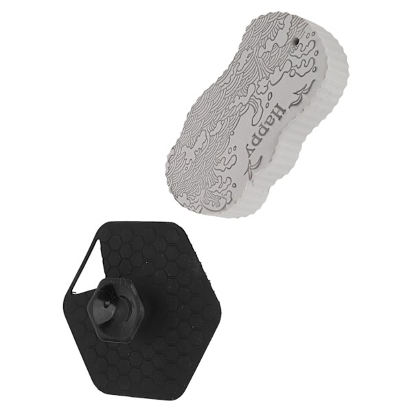 2 stk multifunksjonell kroppsskrubb polygon 3D rask rebound dusjbørste svart grå