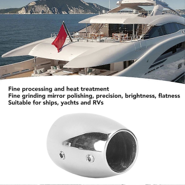 Flaggstångsbas Rostfritt Stål Cylindrisk Förtjockad Spegelpolering Båtflaggstångsfäste för Skepp Yacht RV