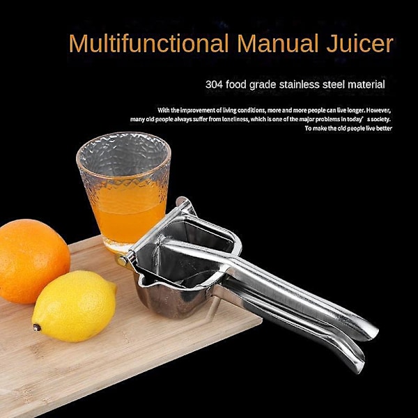 Manuel Citruspresser i Rustfrit Stål - Robust Håndpres til Frisk Appelsin-, Lime- og Grapefrugtjuice
