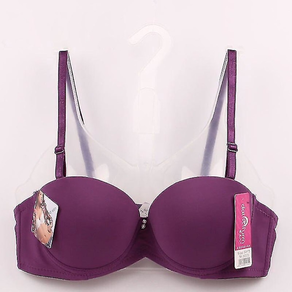 Justerbar Tynn Kvinners Sexy Polstret Push-Up BH - 70B 75B 80B Kopp, Lilla