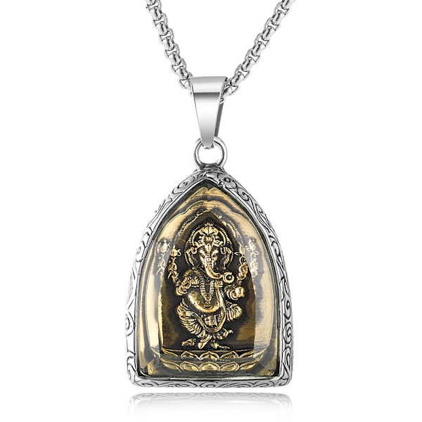 Elephant Buddha Pendant Titanium Steel High Hardness Exquisite Texture Ganesha Pendant for Men Women