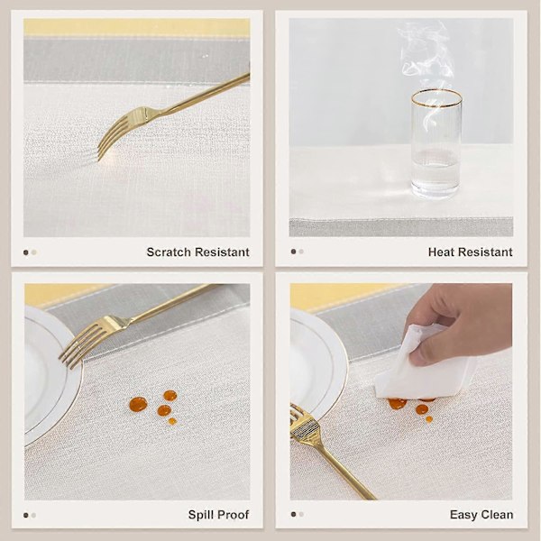 Rektangulär Duk Fläckresistent 140x140 cm Elegant Bordsduk Linneduk Rektangel för Hem Matsal Kök Bordsdekoration