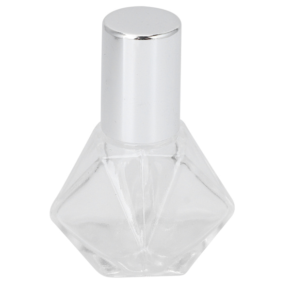 Påfyllningsbar parfymflaska med roll-on, tomma eteriska oljeflaskor i glas för aromaterapi 8 ml (silverlock, stålkulor)