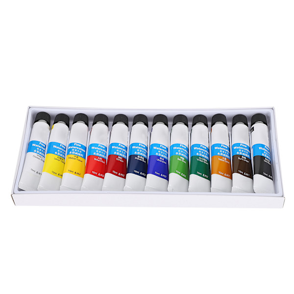 Akvarel Pigment 12 Farver Professionelle Malerværktøjer Kunst Tilbehør til Maler 10ml