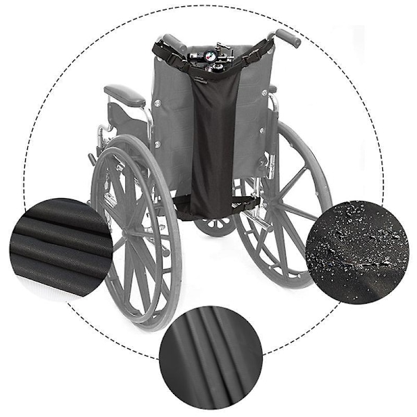 Iltflaske Taske til Kørestol og Knælende Scooter - O2 Tank Bæretaske til D og E Cylindre, 600D Oxford og Bærbar, 70*25cm