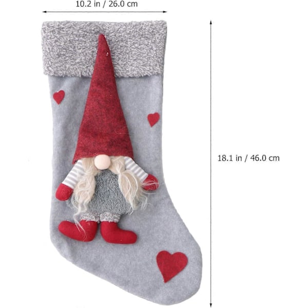 Julstrumpa Presentpåse Svensk Tomte Hängande Dekoration Röd, Tyg