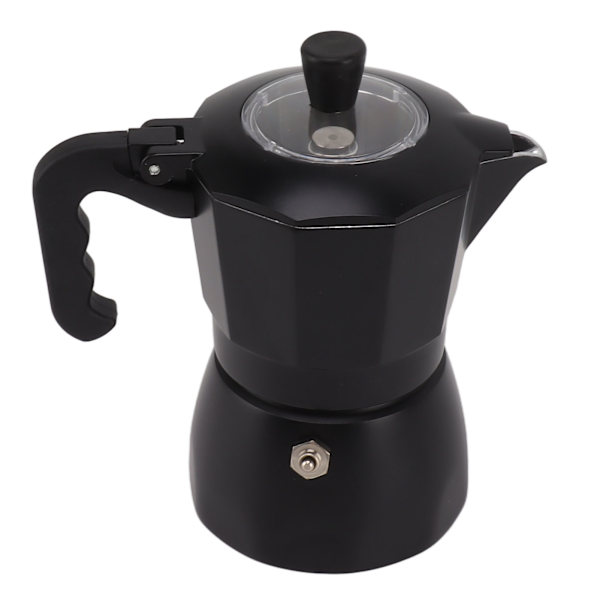 Italiensk Moka-kanna för kaffe, enkel att använda, i aluminium, svart