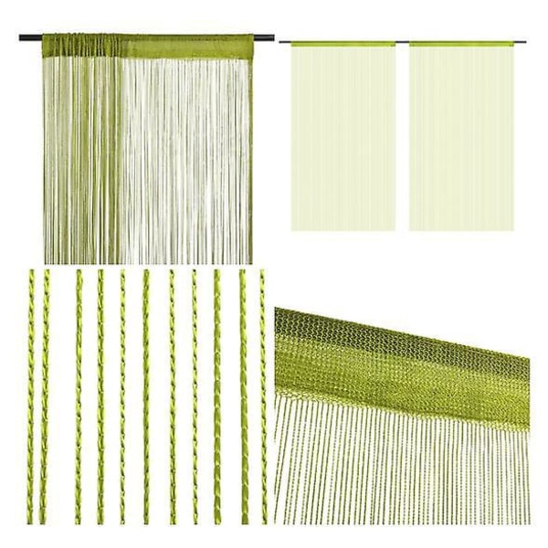 Monokrom grön kryptering rak gardin, 1m x 2m