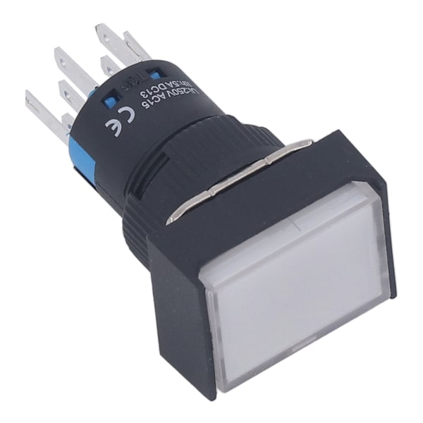 Momentan tryckknappsbrytare med bricka ABS inbyggd kontrolllampa för motor hushållsapparater AC DC 12V